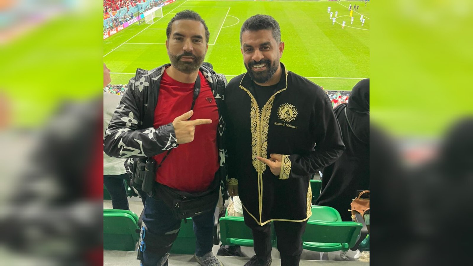 صورة مميزة: أحمد سليمان رفقة الدكتور سمايلي في ليلة تأهل المغرب