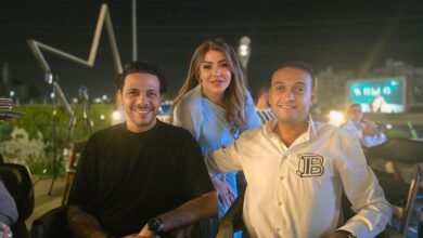 صورة توضيحية - الدكتور أحمد أيوب والممثل حمزة العيلي يحتفلان بعيد ميلاد الفنانة لقاء سويدان