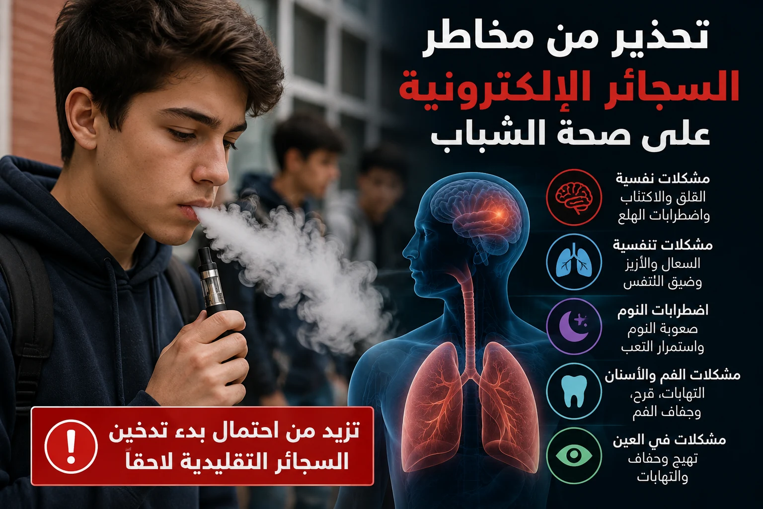تحذير طبي من تأثير السجائر الإلكترونية على الأطفال والمراهقين - صورة مميزة صورة مميزة: تحذير طبي من تأثير السجائر الإلكترونية على الأطفال والمراهقين